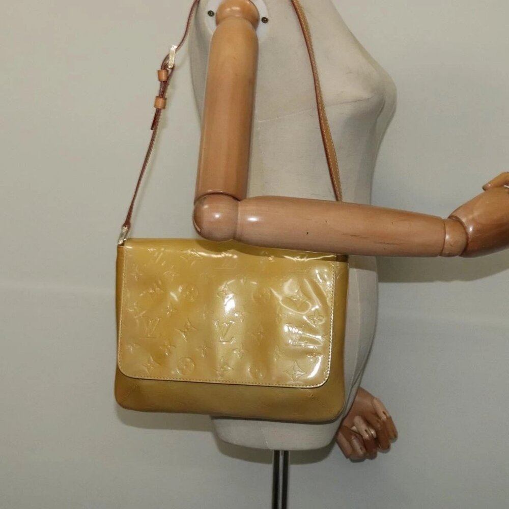 LOUIS VUITTON Monogram Vernis Thompson Street Bag Beige M91301 LV Auth ep10811